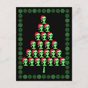 För rolig främmande Santa rolig julgran Geekhumor Helg Vykort