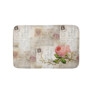 För Rome för vintage italiensk Bathmat rosa ros Badrumsmatta