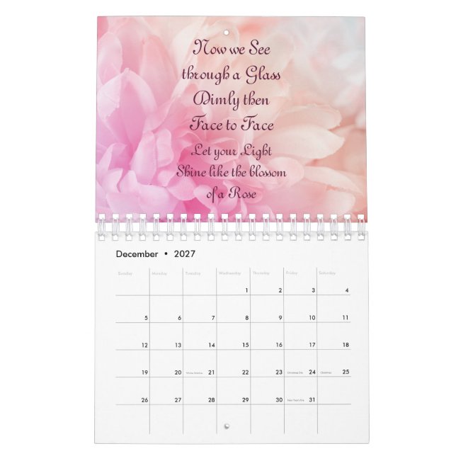  för Rosa Blommigt 2023 Kalender (Dec 2027)