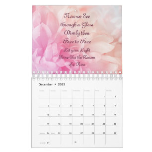 för Rosa Blommigt 2023 Kalender