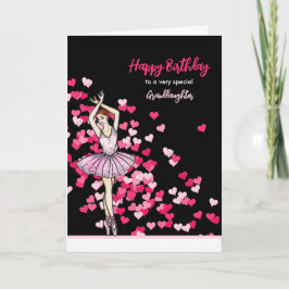 För Rosa Dress för mordotter Birthday Ballerina Kort