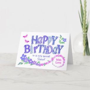 För Rosa på syster Birthday och Blue Periwinkles Helgkort