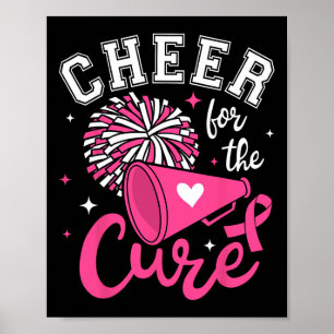 För Rosa Ribbon Pom-pom Poster
