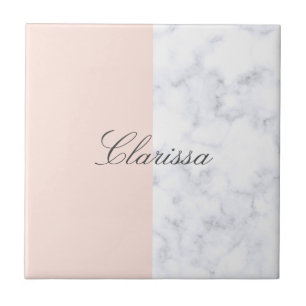 För rosa- & vitmarmor för elegant rodna kvarter kakelplatta