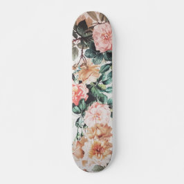 För rosagult för vintage floral. gröna ro för skateboard bräda 19,5 cm