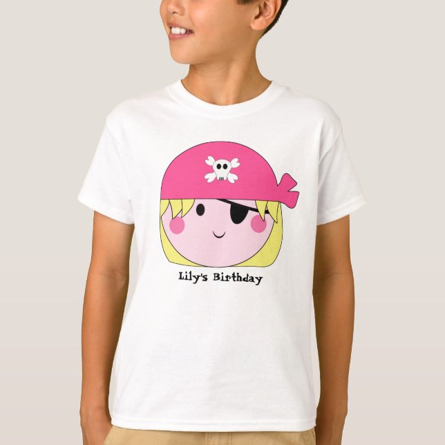För rosapirat för KRW gullig skjorta för T-shirt (Framsida)