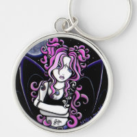 För rosatatuering "för konjak" gotisk fe Keychain
