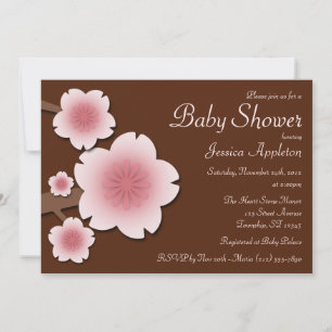 För rosor & körsbärsröd blommarbaby shower för inbjudningar