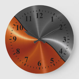 För rostfritt stålmetall för silver orange Look Stor Klocka