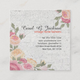 För rovintage för hemlighet trädgårds- romantisk fyrkantigt visitkort