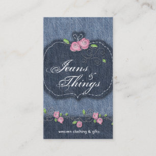 För rovisitkort för Denim n shabby chic Visitkort