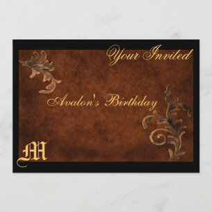 För rullatillfällen för Monogram elegant inbjudan