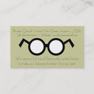 För rundasvart för modern optometriker Nerdy Visitkort