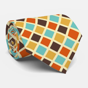 För rutig röda Retro färger blåttgult för dia Slips