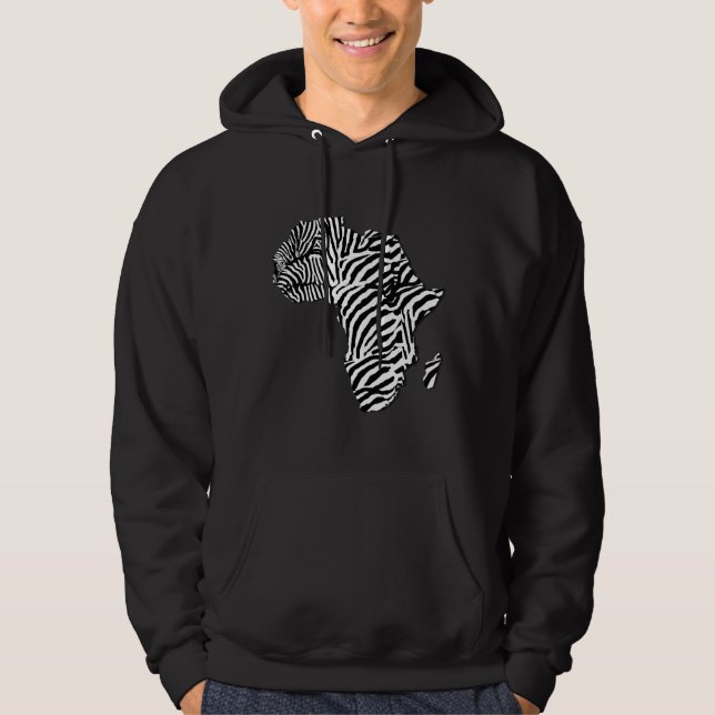 För Safariafrika för zebra tryck afrikansk hoodie (Framsida)