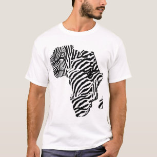 För Safariafrika för zebra tryck afrikansk karta T-shirt
