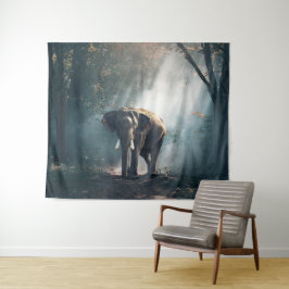 För Safariskog för elefant afrikansk Tapestry