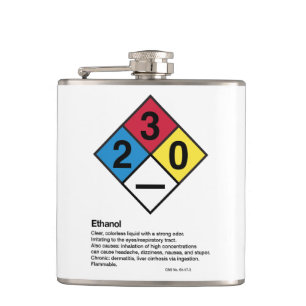 För säkerhetsetikett för Ethanol HMIS/GHS flask Fickplunta