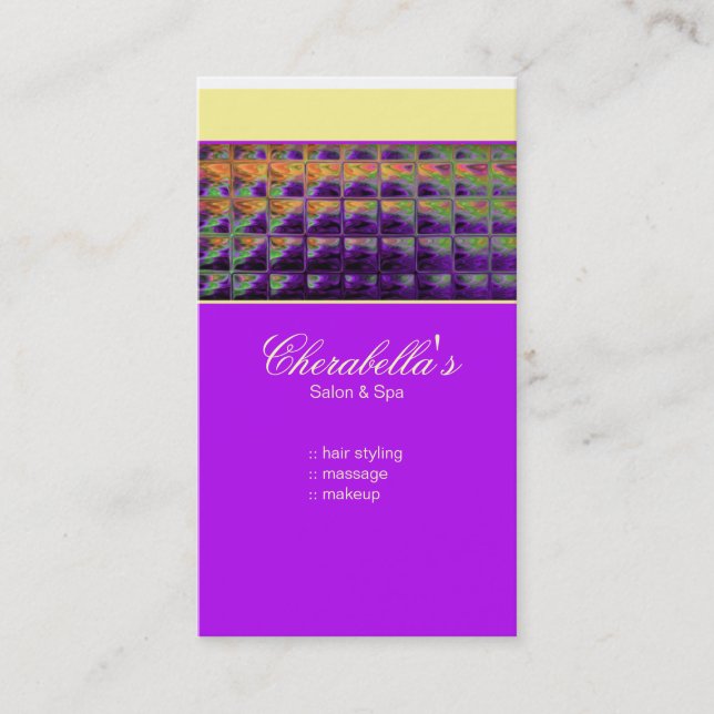 För salonglilor för modern visitkort färgrik gult (Framsida)