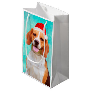 För Santa för Beaglehundjul porträtt hatt