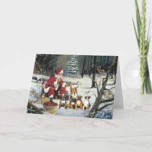 För Santa för boxarevalpjul kort hälsning