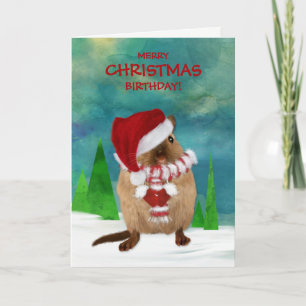 För Santa för god julfödelsedagGerbil helgdag hatt Helgkort