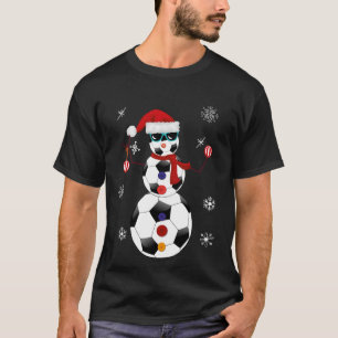 För Santa för julfotbollsnögubbe gåva hatt T Shirt