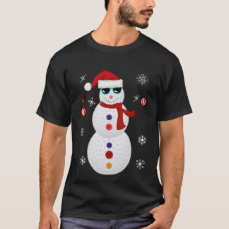 För Santa för julGolfsnögubbe gåva hatt T Shirt