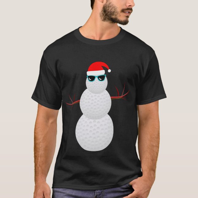 För Santa för julGolfsnögubbe gåva hatt T Shirt (Framsida)