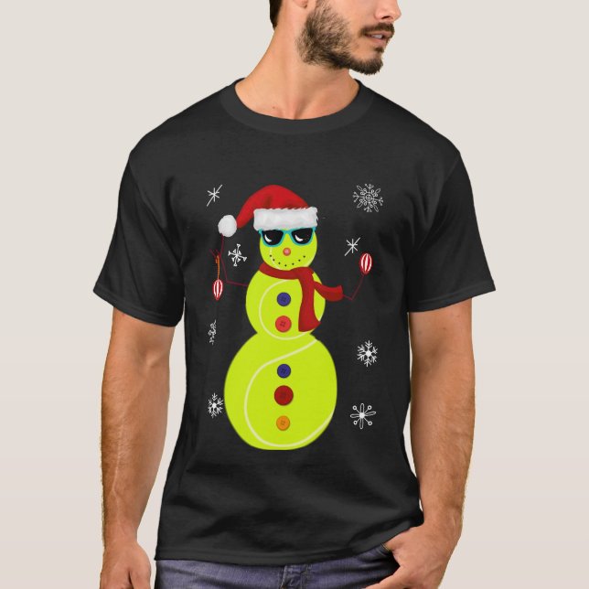 För Santa för jultennissnögubbe gåva hatt T Shirt (Framsida)