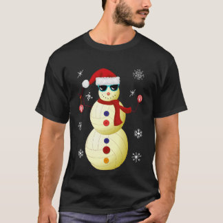 För Santa för julvolleybollsnögubbe gåva hatt T Shirt