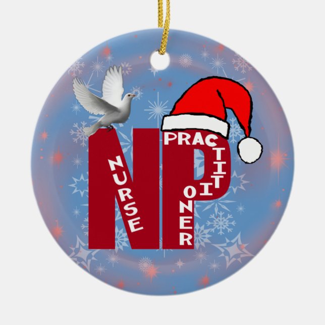 FÖR SANTA FÖR NP-JULPRYDNAD SJUKSKÖTERSKA JULGRANSPRYDNAD KERAMIK (Framsidan)