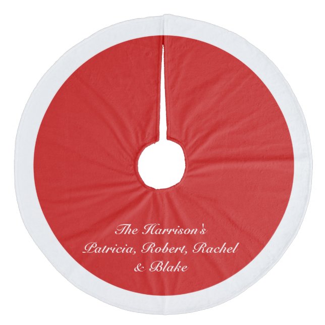 För Santa för personlig~ röd jul päls Julgransmatta Fleece (Framsidan)