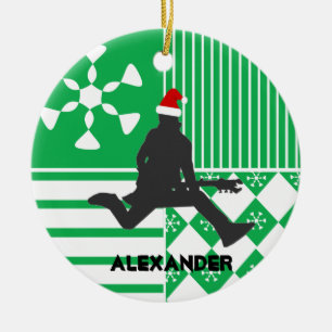 För Santa för rockstjärnagitarrspelare prydnad Julgransprydnad Keramik