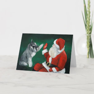 För Santa för Schnauzerkick fem kort för helgdag