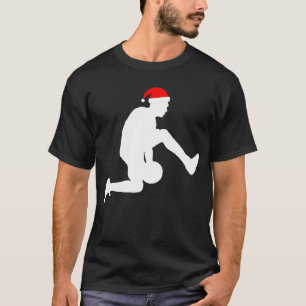 För Santa för Silhouette för julbasketspelare G T Shirt