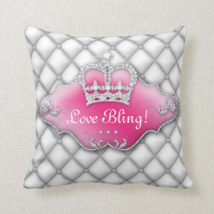 För Satäng för Princess Kröna Kudde Tufted vit