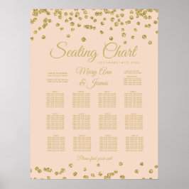  för sätesdiagram Guld Faux Glitter confetti Poster