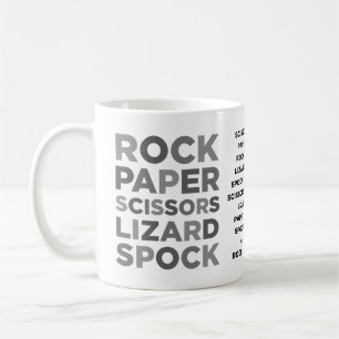 För saxödla för sten papper Spock mugg med REGL