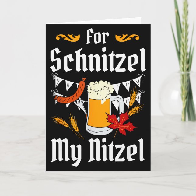För Schnitzel Min Nitzel Festival Öl Tyska  Kort (Framsida)