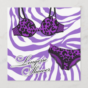 för sebradamunderkläder för Leopard 311-Purple Inbjudningar