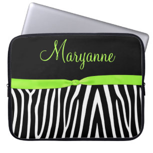 För sebralimefrukt för limefrukt svart Monogram Laptop Fodral