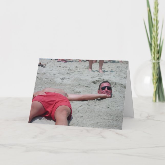 För semesterhälsning för strand Head roligt kort (Framsida)