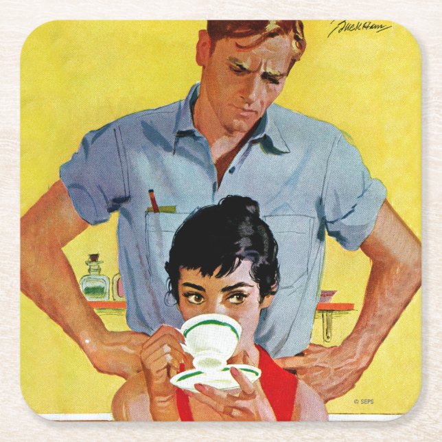 För sent att kompensera underlägg papper kvadrat (Framsidan)