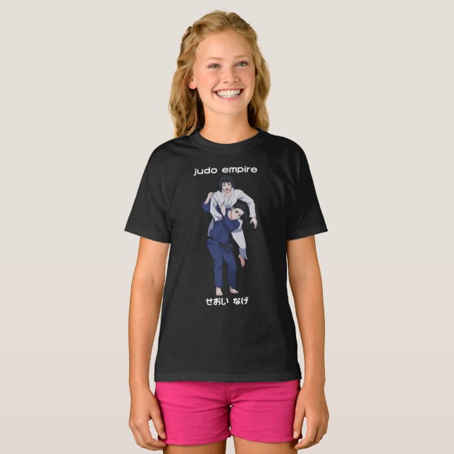 För Seoi Nage för Judoväldeflickor tryck vit T-shirt (Hel framsida)