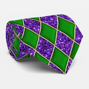 För Sequinmönster för grön diamant purpurfärg Slips