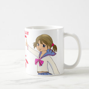 För SeraFuku för ICHIBAN RÖD FLICKA MOE Kaffemugg
