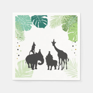 För servettZoo för Safari papper svart för djur Pappersservett