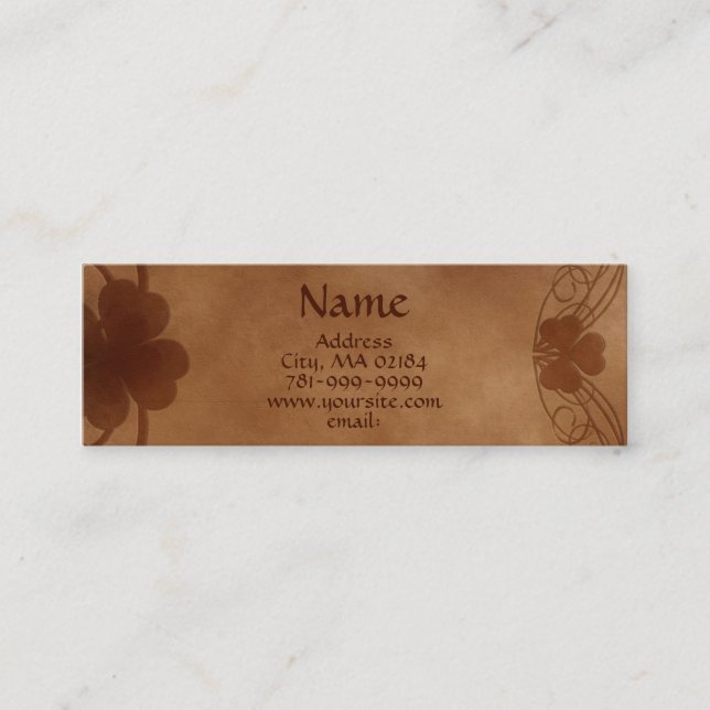 För ShamrockParchment för KRW elegant Celtic Mini Visitkort (Framsida)