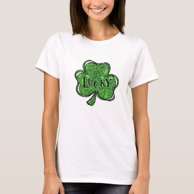 För shamrocksaint patrick's day T för Celtic grön Tee (Framsida)